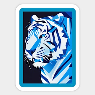 Minimalistic Blue Tiger Sticker